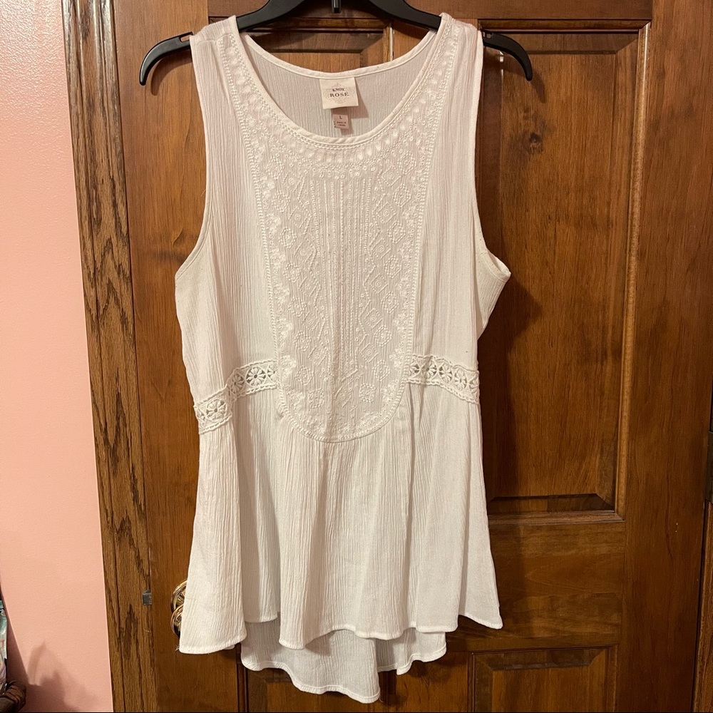 White dressy tank. Size L